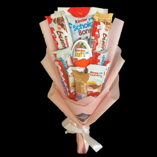 Rózsaszín Kinder csokor