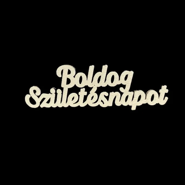 Boldog sz. fehér felirat - 8cm