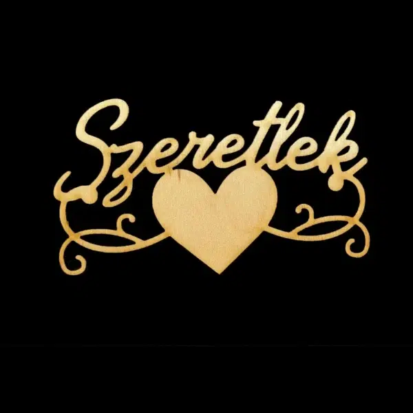 Szeretlek felirat szívvel - 12cm