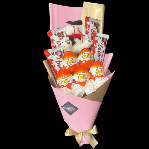 Rózsaszín Ballagó Kinder csokor