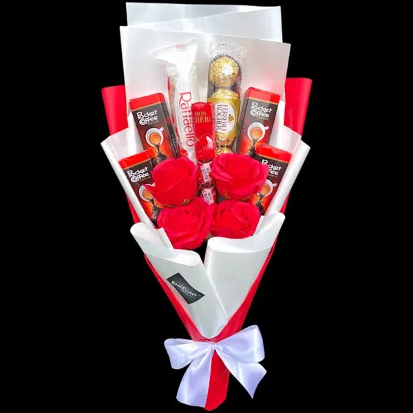 Kávés rózsa csokor