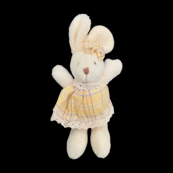 Nyuszi 15cm - kockás ruha