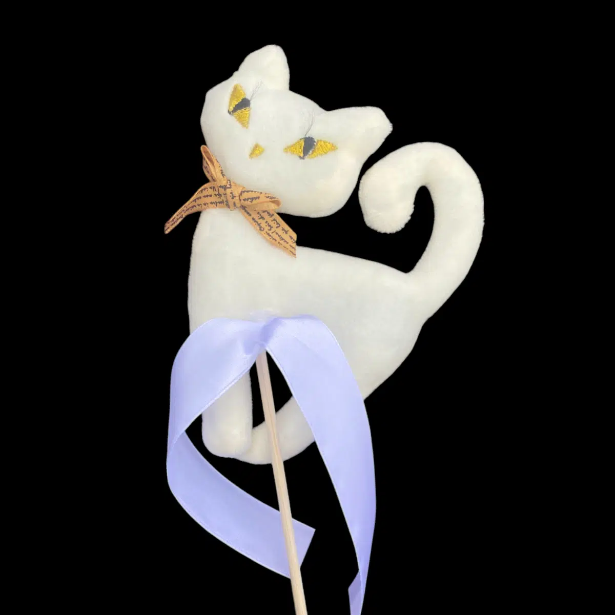 Pálcás macska 17cm - fehér