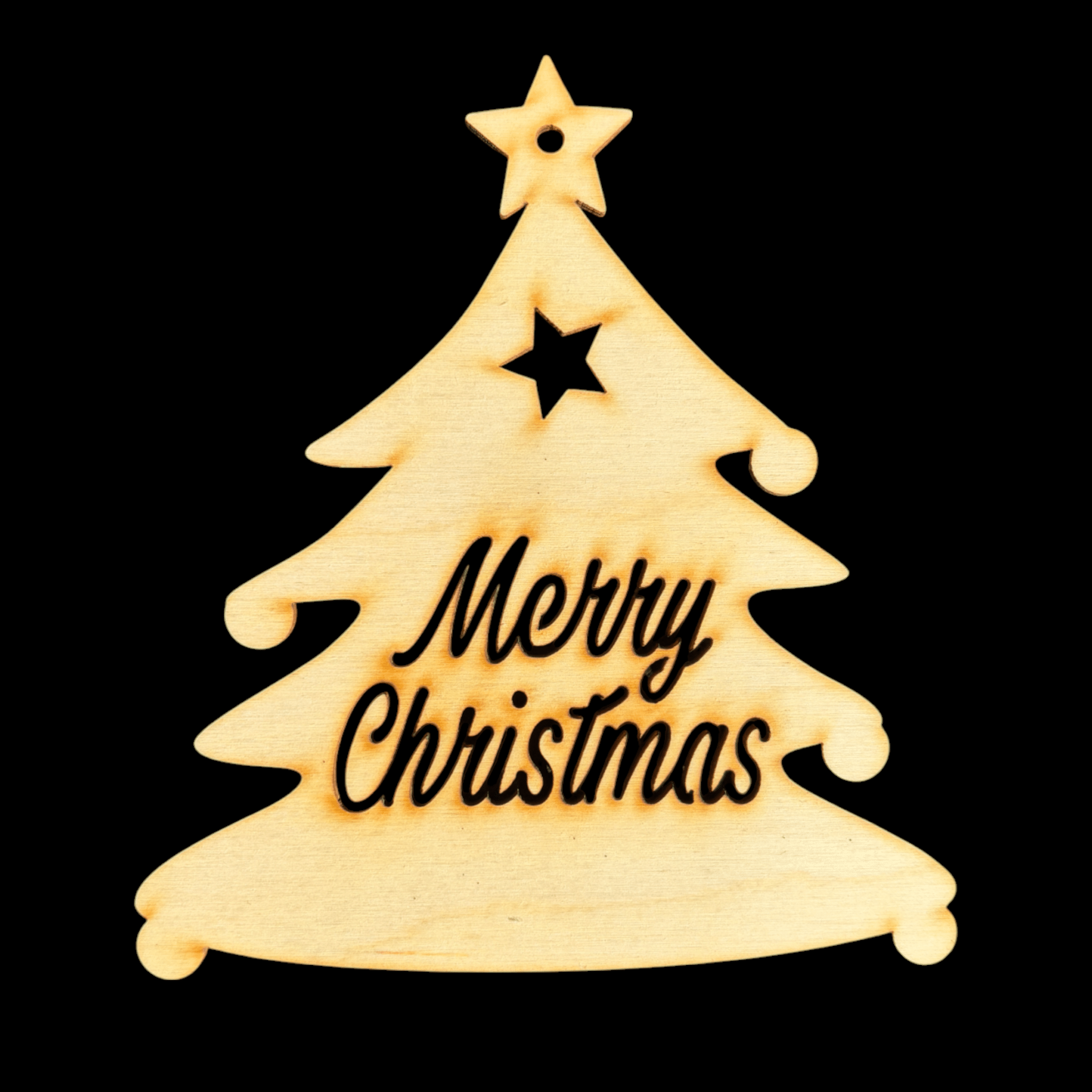 Merry Christmas fenyőfa tábla - 15cm