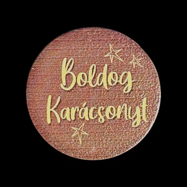 Boldog Karácsonyt kerek tábla - 5cm