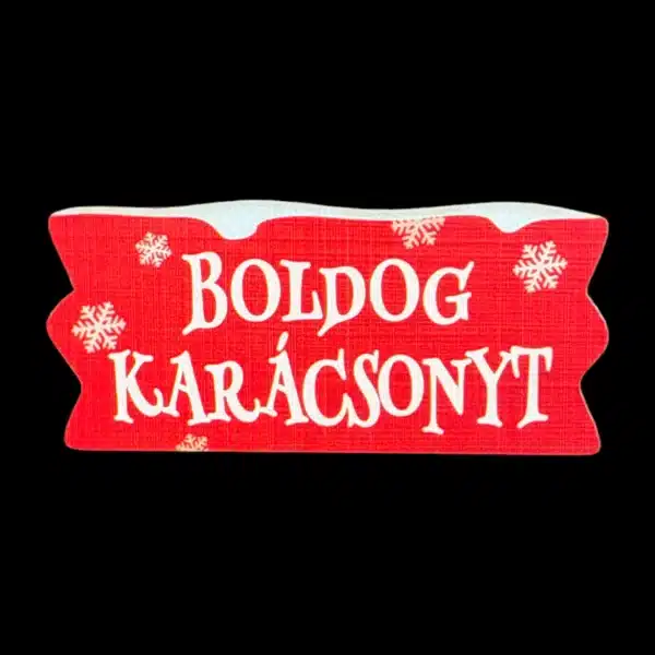 Boldog Karácsonyt szalag tábla - 7cm