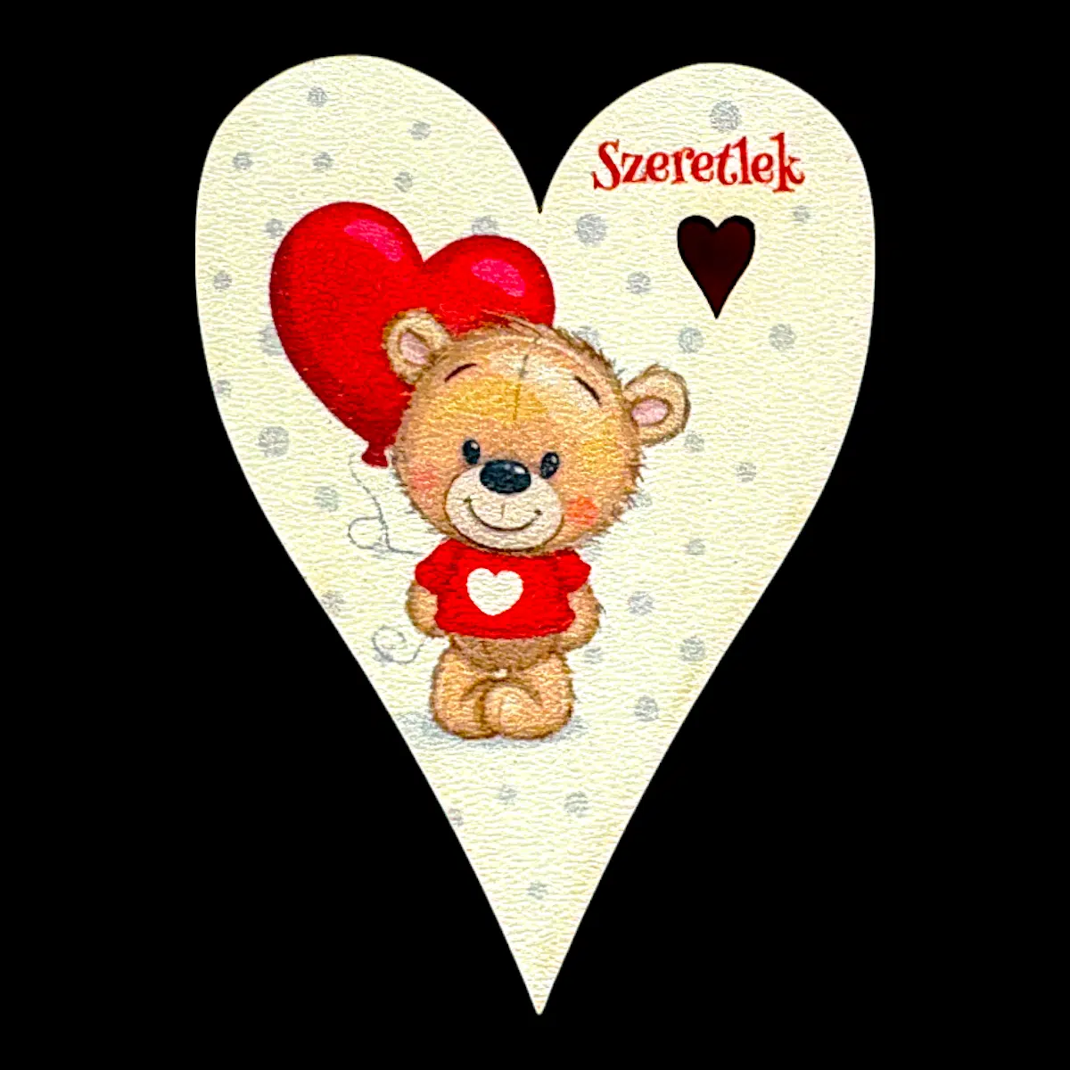 Francia szív 8cm - macis