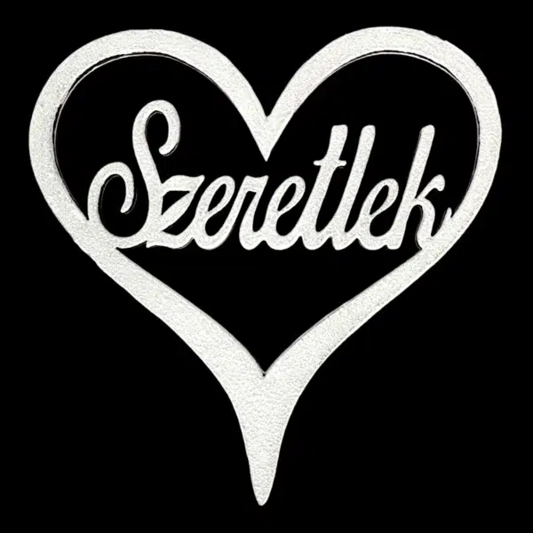 Szeretlek szívben 10cm - fehér