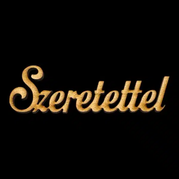Szeretettel felirat natúr - 9cm