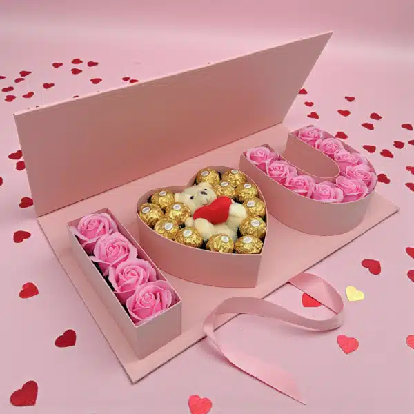 I Love You box - rózsaszín