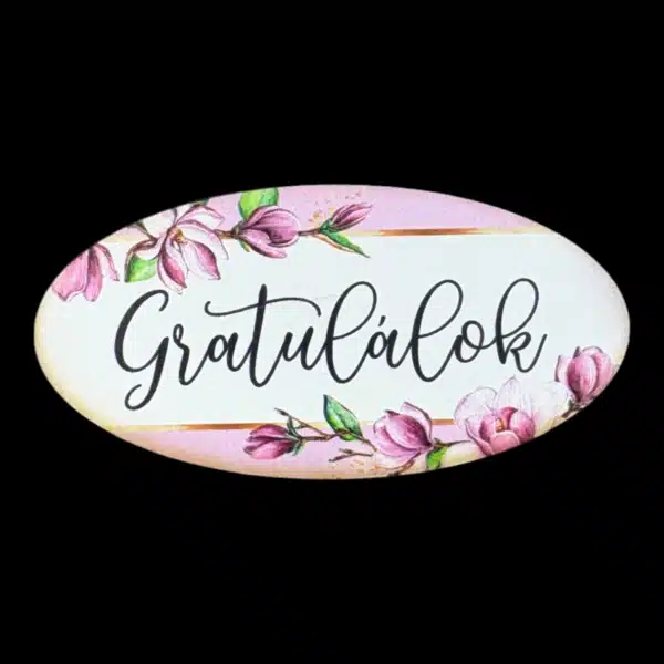 "Gratulálok" - ovál - 8cm